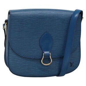 Authentic LOUIS VUITTON Epi Saint Cloud GM Shoulder Bag Toledo Blue M52195 LV
